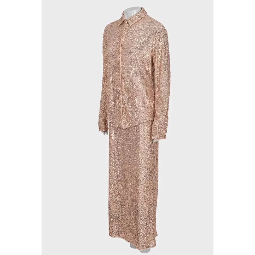 Tom Ford Pink Sequin Suit - Elegant IT40-44 Size S Pre-owned Pink Good - Back View