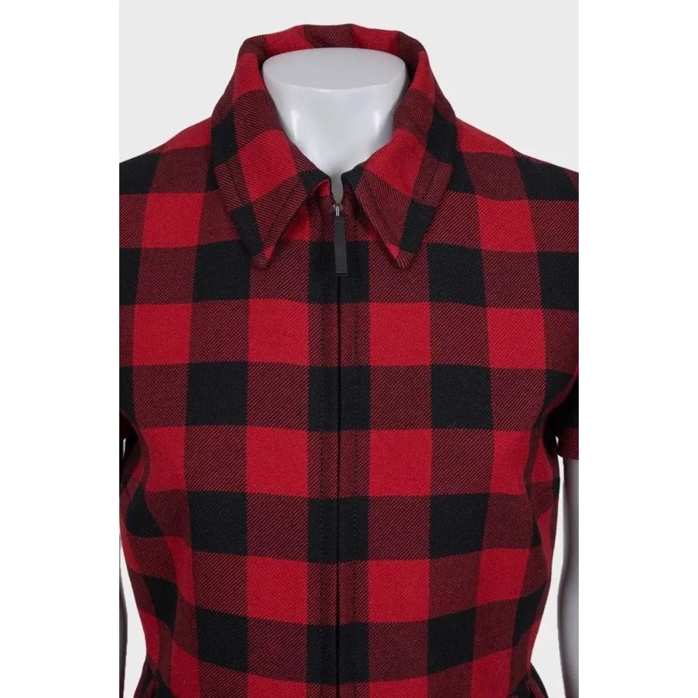 Dior Christian Dior Red Plaid Wool Dress - Size IT44 pre-owned Red Wool Good - Model View