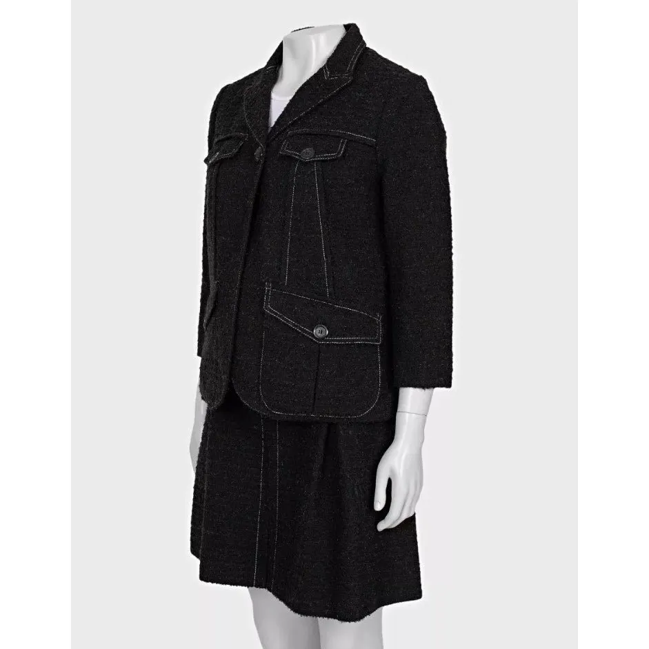 Louis Vuitton Brown Tweed Jacket & Skirt Set Sz.38 Pre-owned Brown Tweed Good - Back View