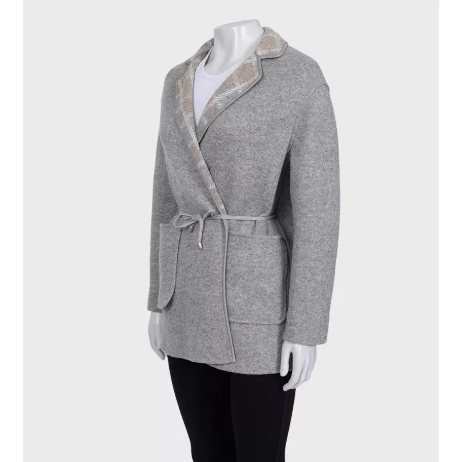 Loro Piana NWOT Loro Piana Reversible Cashmere Coat - Size S pre-owned Grey Wool Never worn - Back View