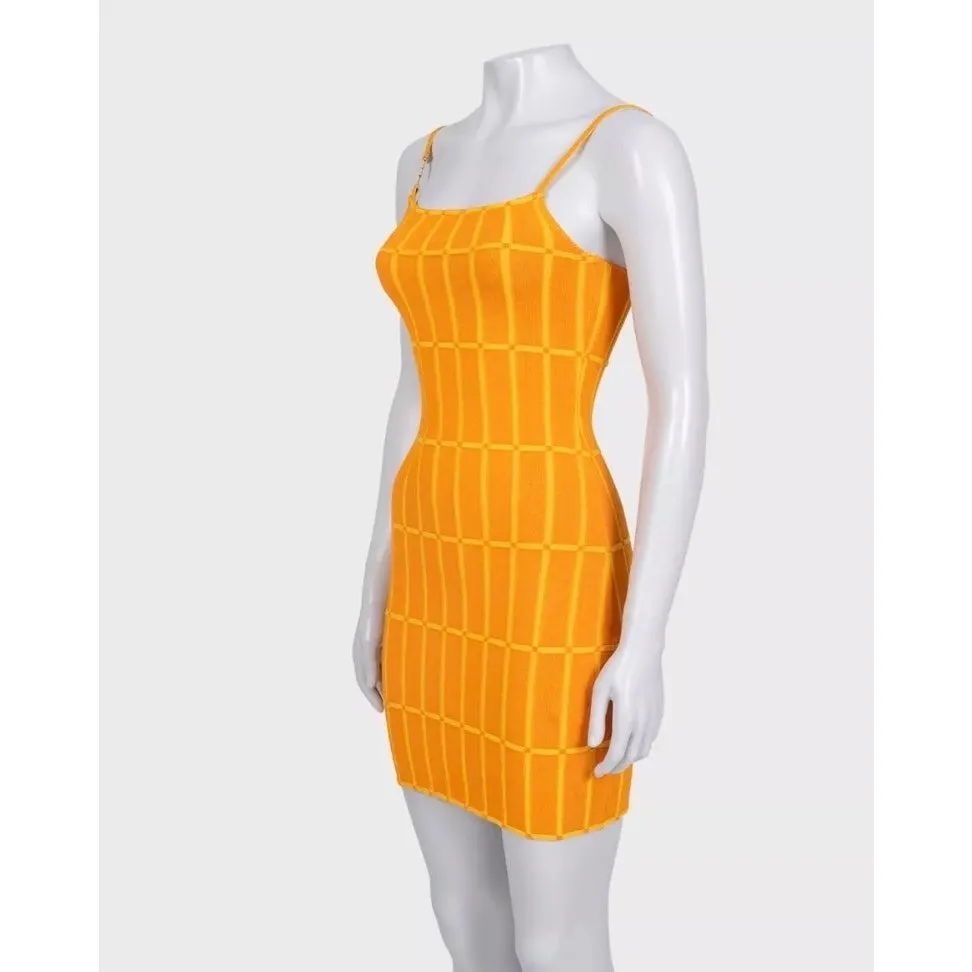 Jacquemus Vibrant Orange Maille Malha Knit Mini Dress S EU36 pre-owned Orange Never worn - Back View
