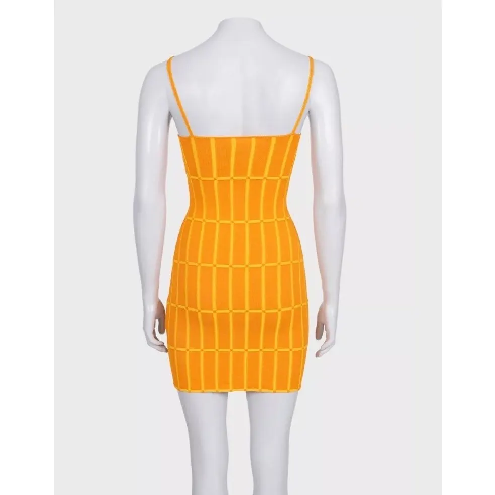 Jacquemus Vibrant Orange Maille Malha Knit Mini Dress S EU36 pre-owned Orange Never worn - Inside View