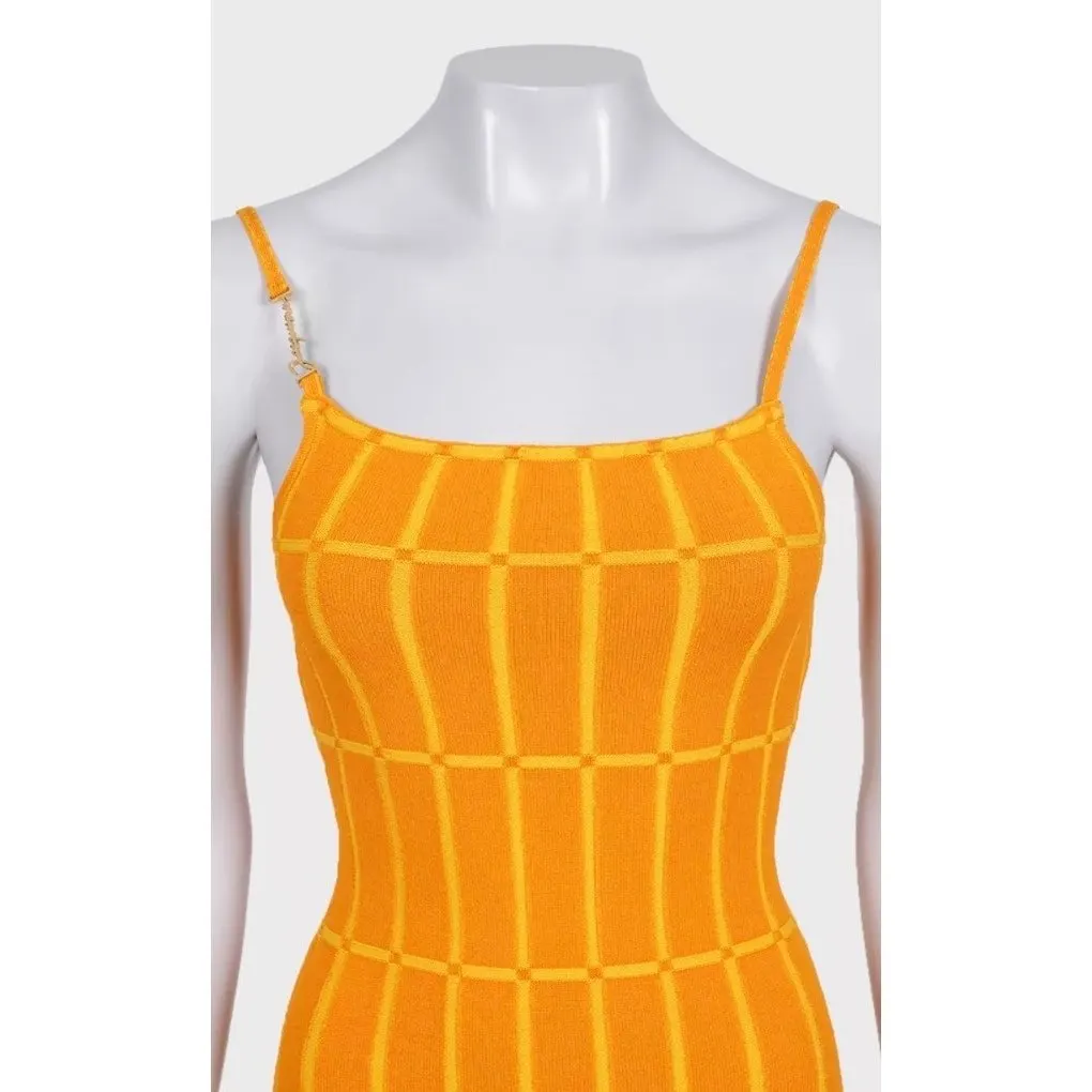 Jacquemus Vibrant Orange Maille Malha Knit Mini Dress S EU36 pre-owned Orange Never worn - Model View