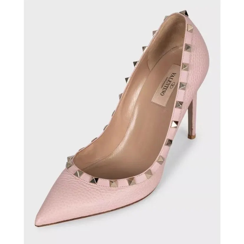 Valentino Valentino Rockstud Pink Leather Pumps Heels Sz.39 Pre-owned Pink Leather Good - Inside View