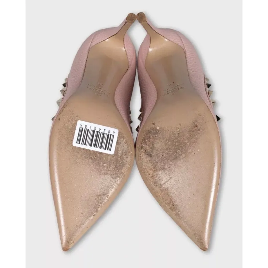 Valentino Valentino Rockstud Pink Leather Pumps Heels Sz.39 Pre-owned Pink Leather Good - Box View