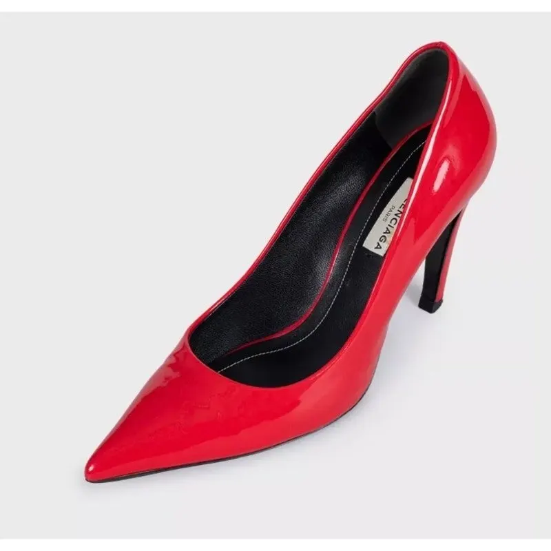 Balenciaga Red Patent Leather Pumps Heels Size 36.5 Pre-owned Red Leather Good - Inside View