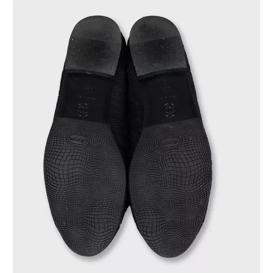 Chanel Black Textile Ballerina Flats with Bows, Size 38.5 Pre-owned Black Leather Good - Box View