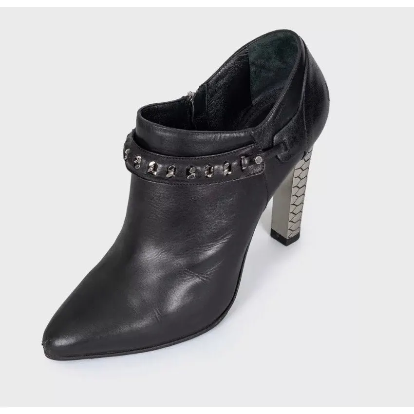 Roberto Cavalli Black Leather Ankle Boots sz.40 pre-owned Black Leather Good - Inside View
