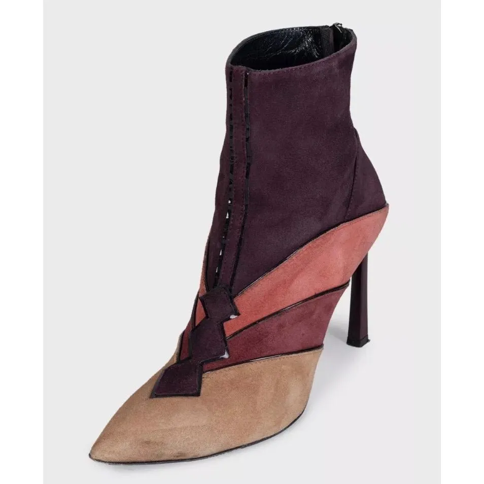 Roberto Cavalli Just Cavalli Multi-Color Suede Ankle Boots EU 40 pre-owned MultiColor Suede Good - Inside View