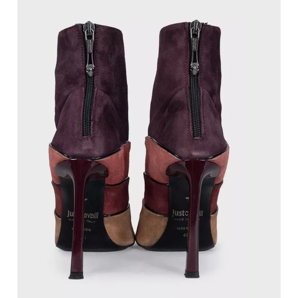 Roberto Cavalli Just Cavalli Multi-Color Suede Ankle Boots EU 40 pre-owned MultiColor Suede Good - Model View