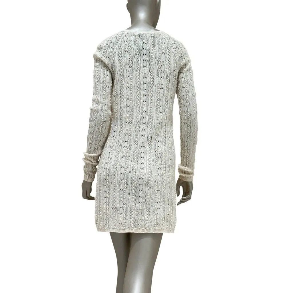 Dolce & Gabbana Elegant Chanel Knit Cream Wool Blend Dress Sz.40 Pre-owned Beige Wool Never worn - Back View