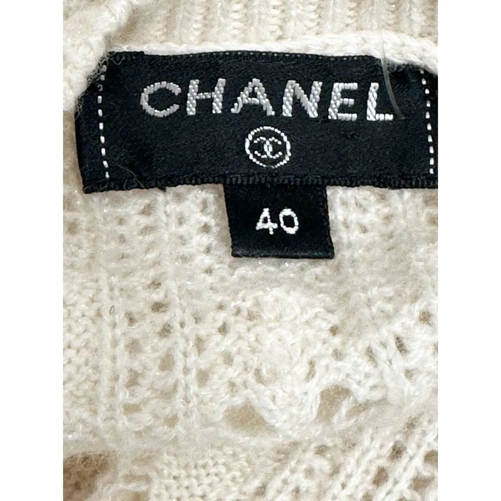 Dolce & Gabbana Elegant Chanel Knit Cream Wool Blend Dress Sz.40 Pre-owned Beige Wool Never worn - Inside View