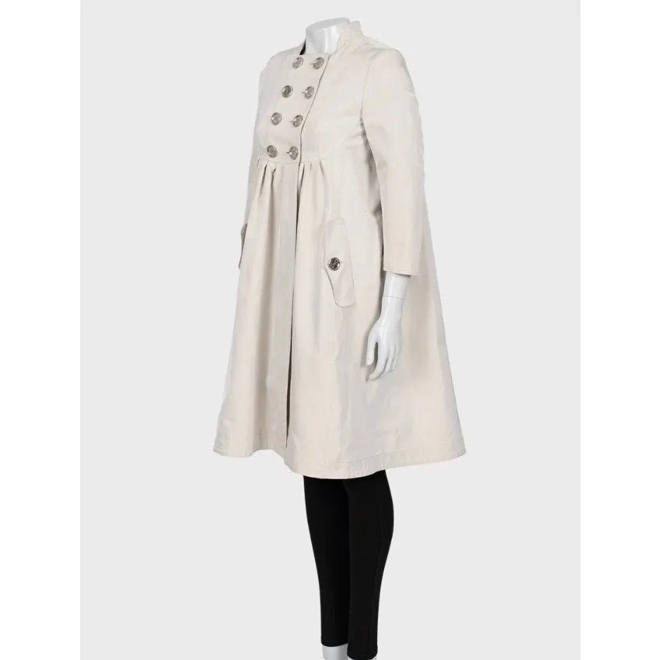 Burberry Beige Fitted Trench Coat - Women's IT38/XS pre-owned Beige Polyester Good - Back View