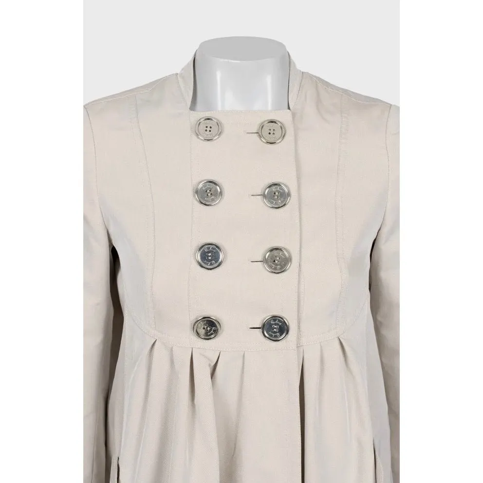 Burberry Beige Fitted Trench Coat - Women's IT38/XS pre-owned Beige Polyester Good - Model View
