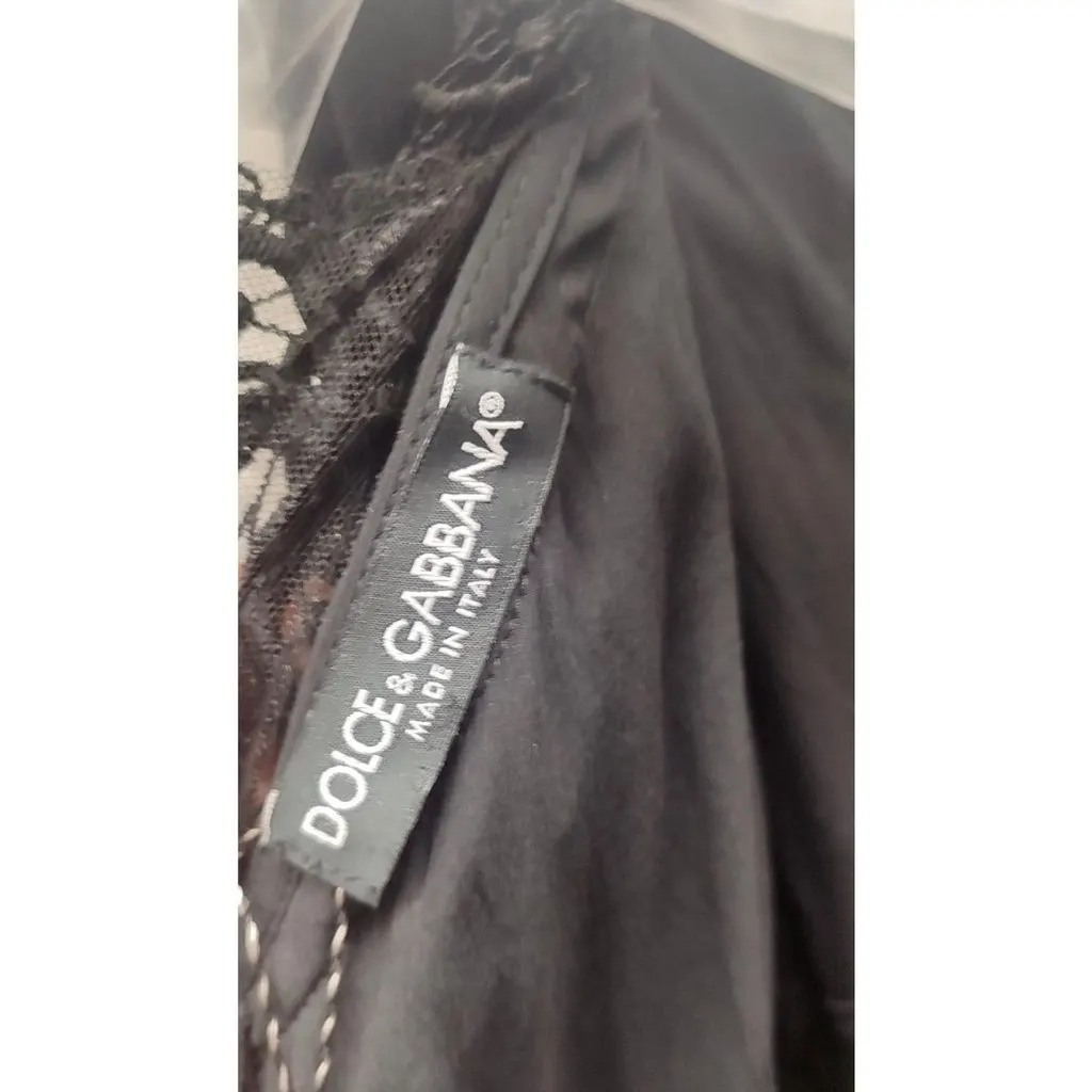 Dolce & Gabbana NWOT Dolce & Gabbana Black Draped Lace Dress - Size S pre-owned Black Lace Never worn - Box View