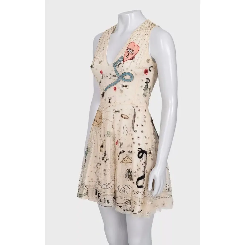 Dior Christian Dior SS17 'La Roue de la Fortune' Dress sz.S pre-owned Beige Good - Inside View