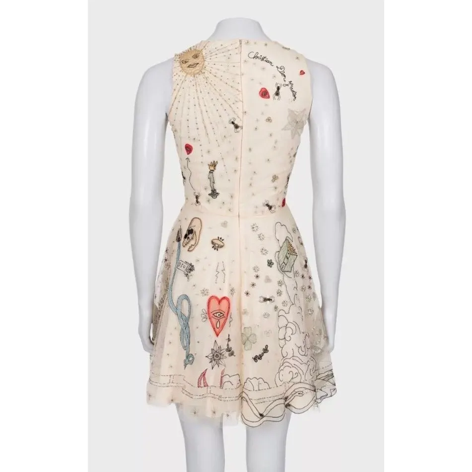 Dior Christian Dior SS17 'La Roue de la Fortune' Dress sz.S pre-owned Beige Good - Model View