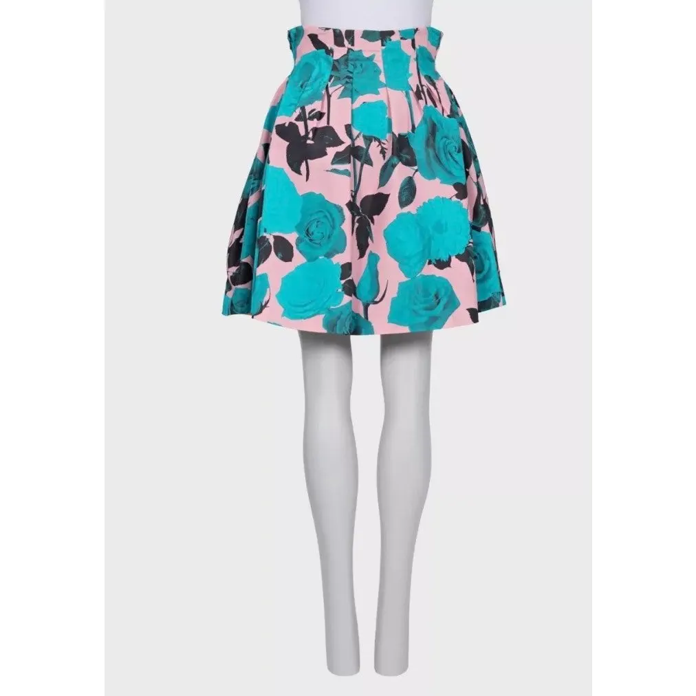 Dior NWOT Christian Dior Silk Floral Print Skirt FR38 M Pre-owned Silver Silk Never worn - Inside View