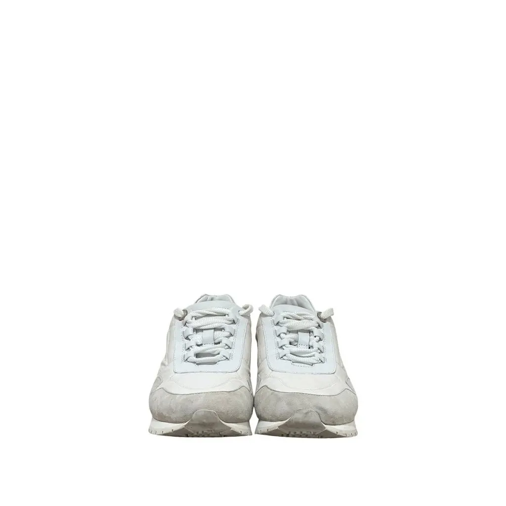 Loro Piana White & Grey Suede Leather Sneakers sz.37.5 Pre-owned White Suede Good - Inside View