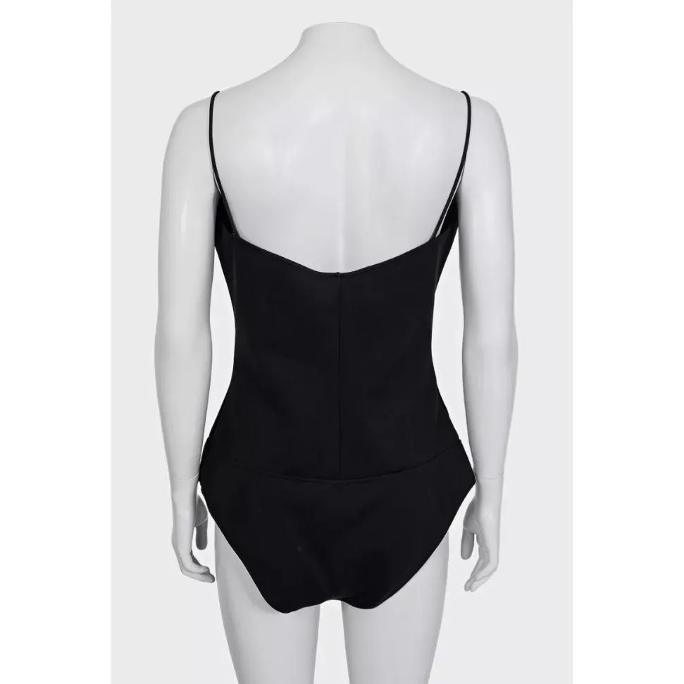 Chanel Black Body with Signature Buttons – Size FR40 / L pre-owned Black Silk Good - Inside View