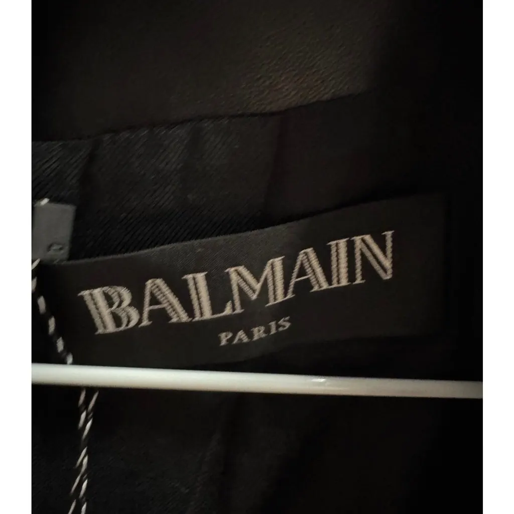 Balmain Luxurious Black Lamb Leather Jacket - Size FR34/XS Pre-owned Black Leather Good - Box View