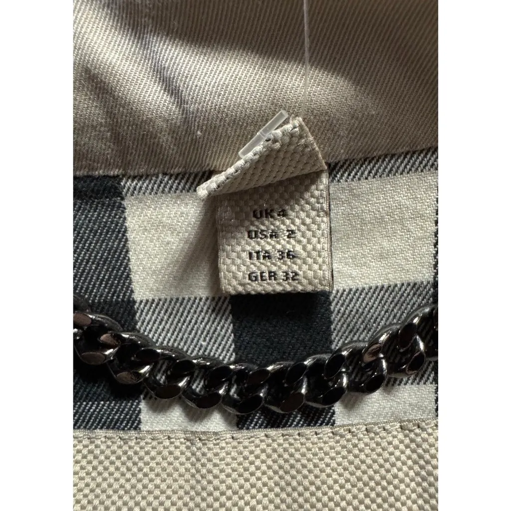 Burberry Beige Cropped Trench Coat with Belt EU32/XXS Pre-owned Beige Cotton Good - Box View