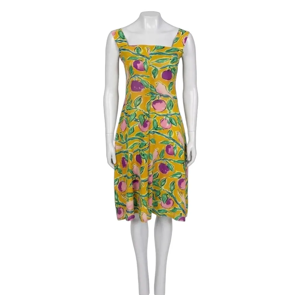 Dolce & Gabbana NWOT Dolce & Gabbana Yellow Silk Printed Dress - Size S Pre-owned Yellow Silk Never worn - Front View