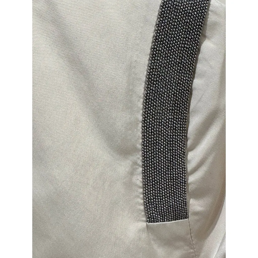 Brunello Cucinelli Brunello Cucinelli Quilted Silk Blend Bomber Jacket Sz.40 pre-owned Beige Silk Good - Inside View