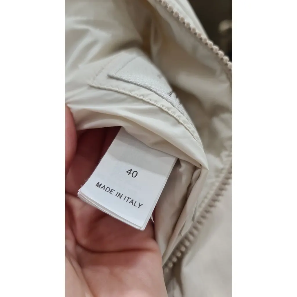 Brunello Cucinelli Brunello Cucinelli Quilted Silk Blend Bomber Jacket Sz.40 pre-owned Beige Silk Good - Model View