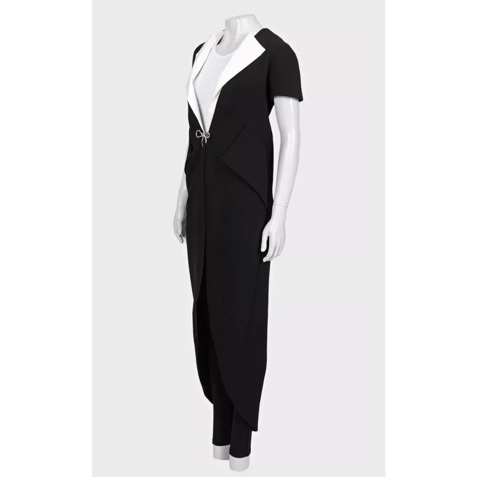 Balenciaga Black & White Cardigan with Pockets - Size 36/S pre-owned Black Good - Back View