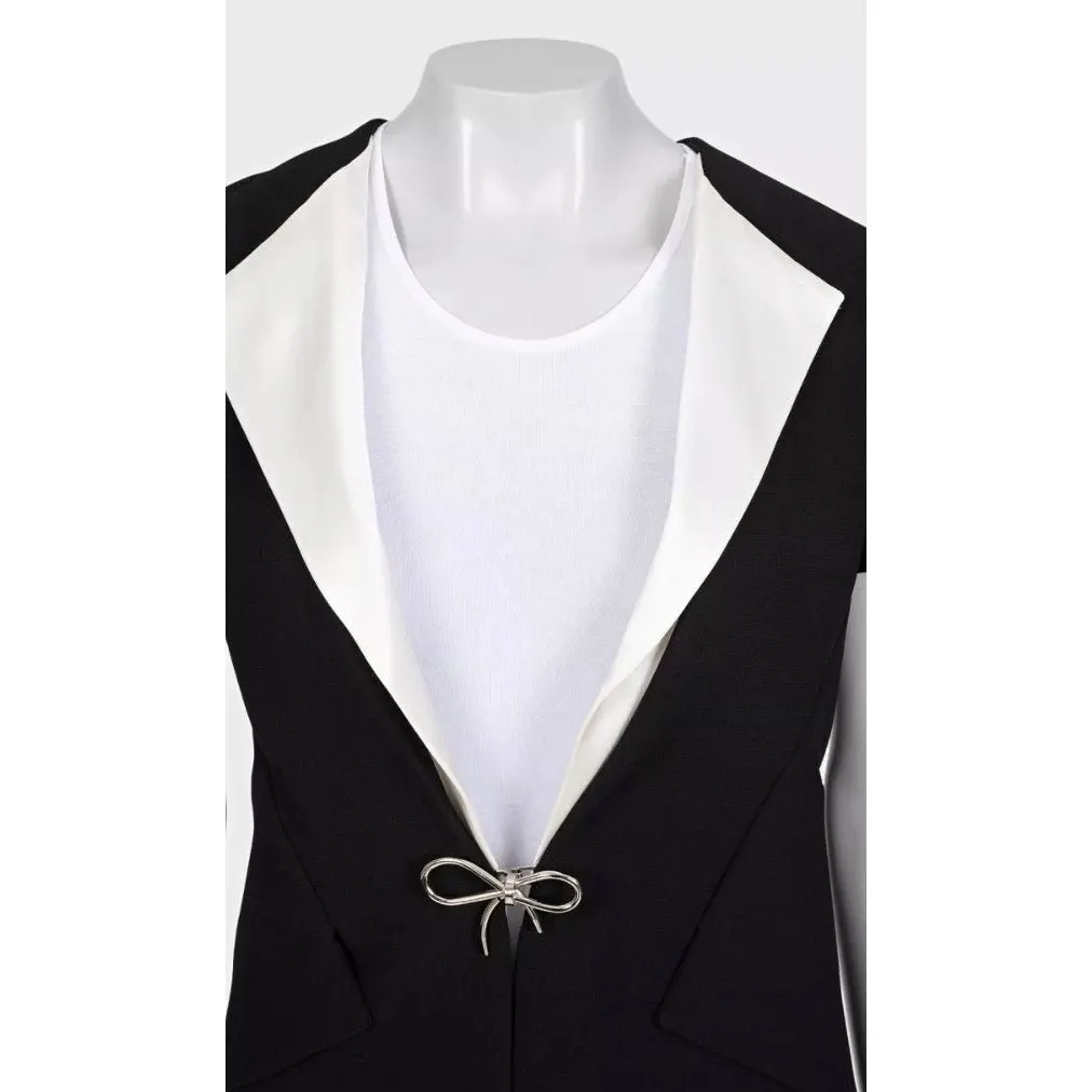 Balenciaga Black & White Cardigan with Pockets - Size 36/S pre-owned Black Good - Model View