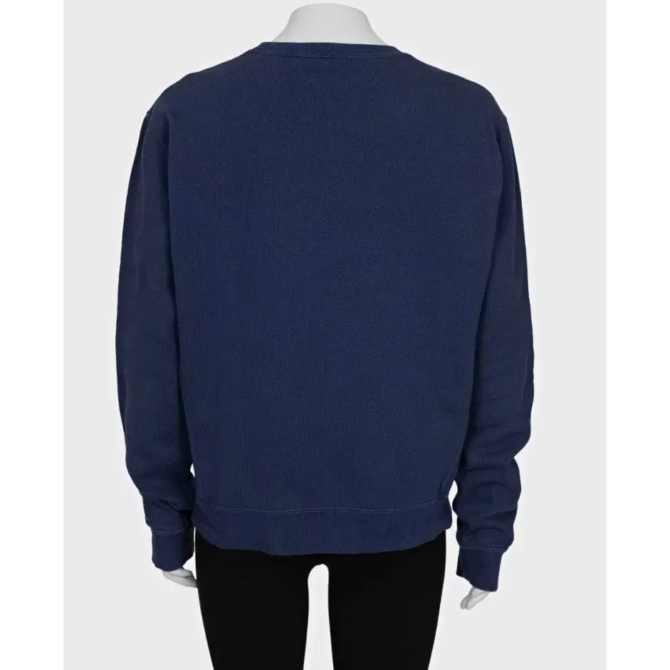 Saint Laurent Blue Logo Cotton Sweatshirt - M pre-owned Blue Cotton Good - Inside View