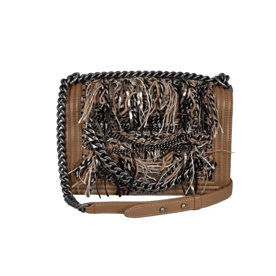 Chanel Boy Crossbody Bag Pre-Fall 2014 Collection pre-owned Brown Leather Good - Front View