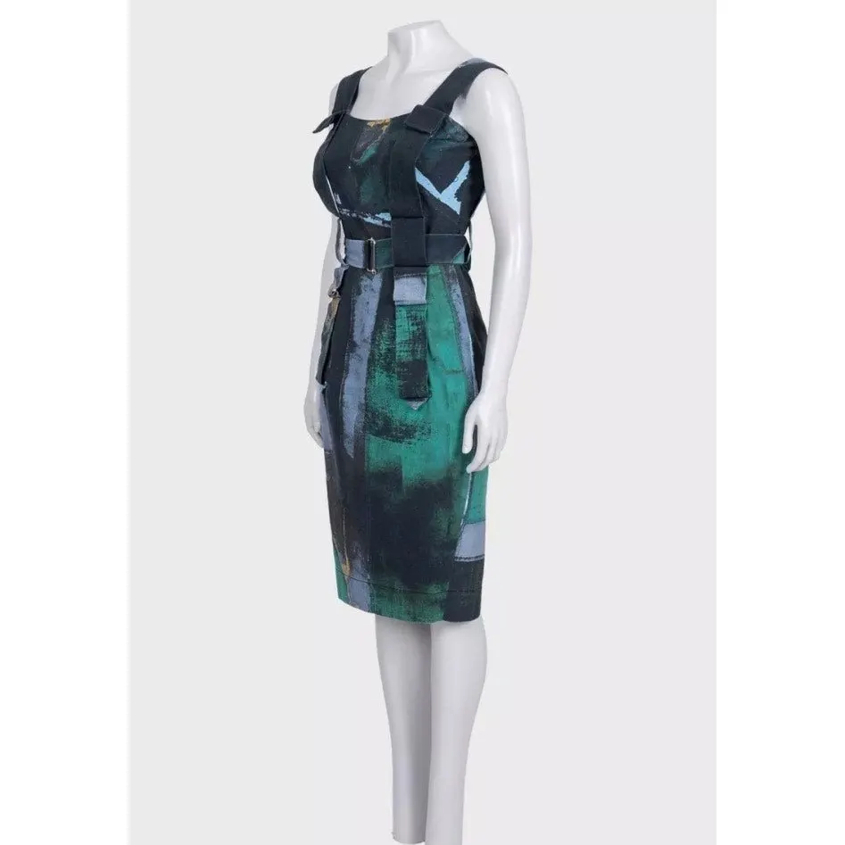 Vivienne Westwood Anglomania Fitted Green Dress IT42 | M Pre-owned Green Cotton Good - Back View