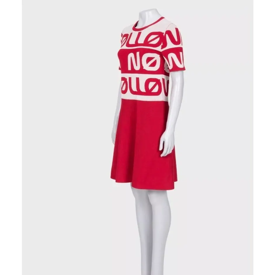 Valentino Red Valentino Fitted Printed Dress - Size M Pre-owned Red Good - Back View