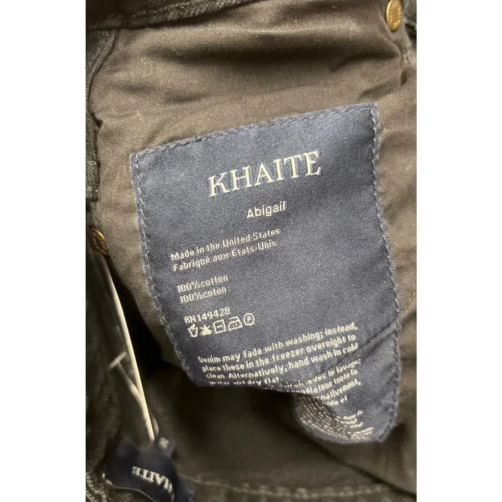 Khaite Black Straight-Leg Jeans with Gold Button Detail Sz.W25 | XS pre-owned Black Cotton Good - Box View