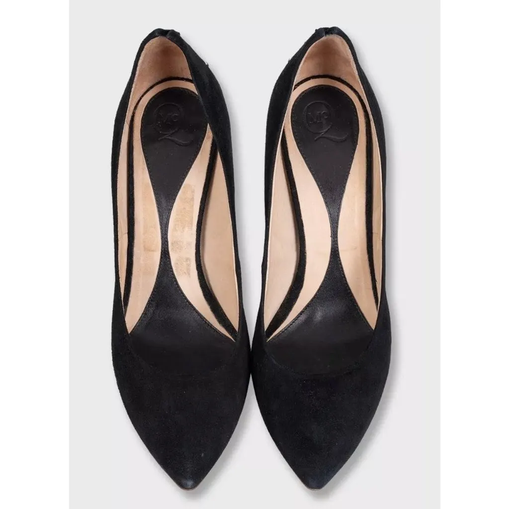 Alexander McQueen Black Suede Chic Rear Detail Pumps Sz.39 pre-owned Black Suede Good - Back View