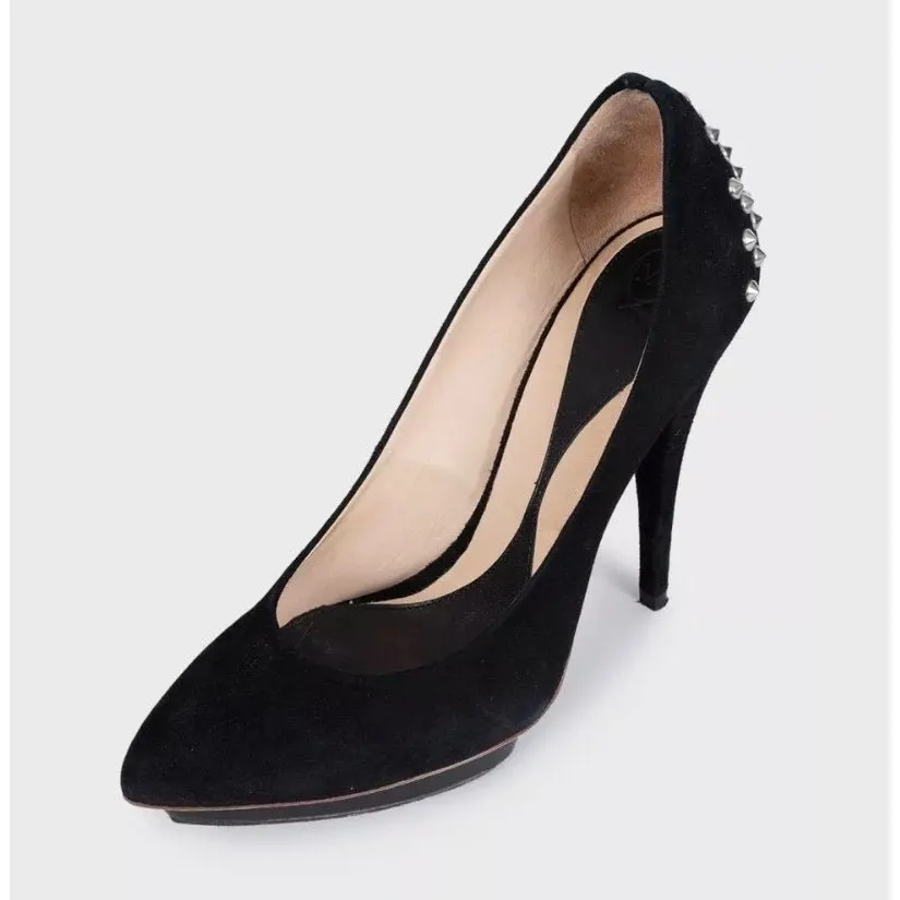 Alexander McQueen Black Suede Chic Rear Detail Pumps Sz.39 pre-owned Black Suede Good - Inside View