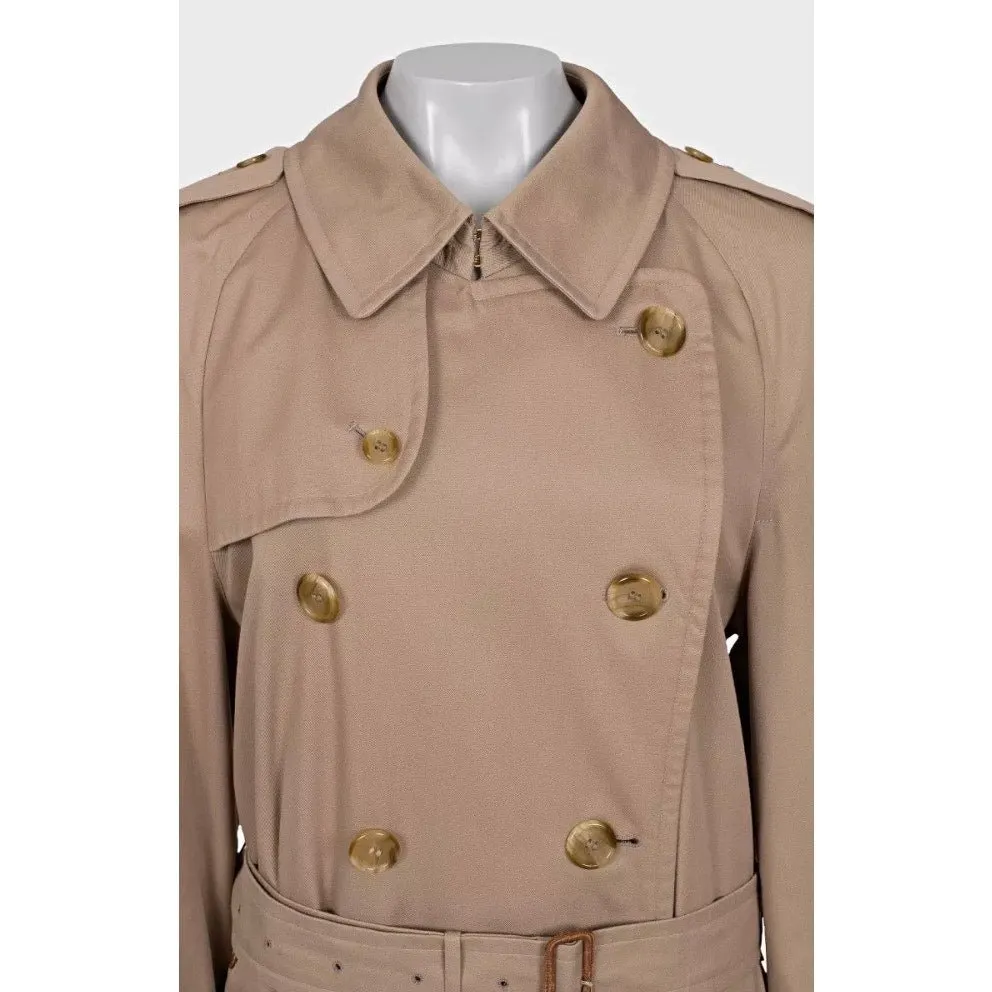 Burberry Double-Breasted Brown Trench Coat - IT 48/XXL pre-owned Brown Good - Model View