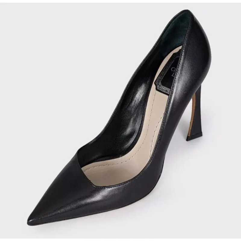 Dior Christian Dior Black Leather Pointed Toe Pumps Sz.36.5 Pre-owned Black Leather Good - Box View