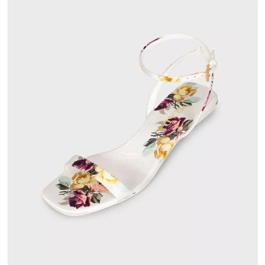 Prada Prada White Floral Print Textile Sandals sz.36 pre-owned White Good - Inside View