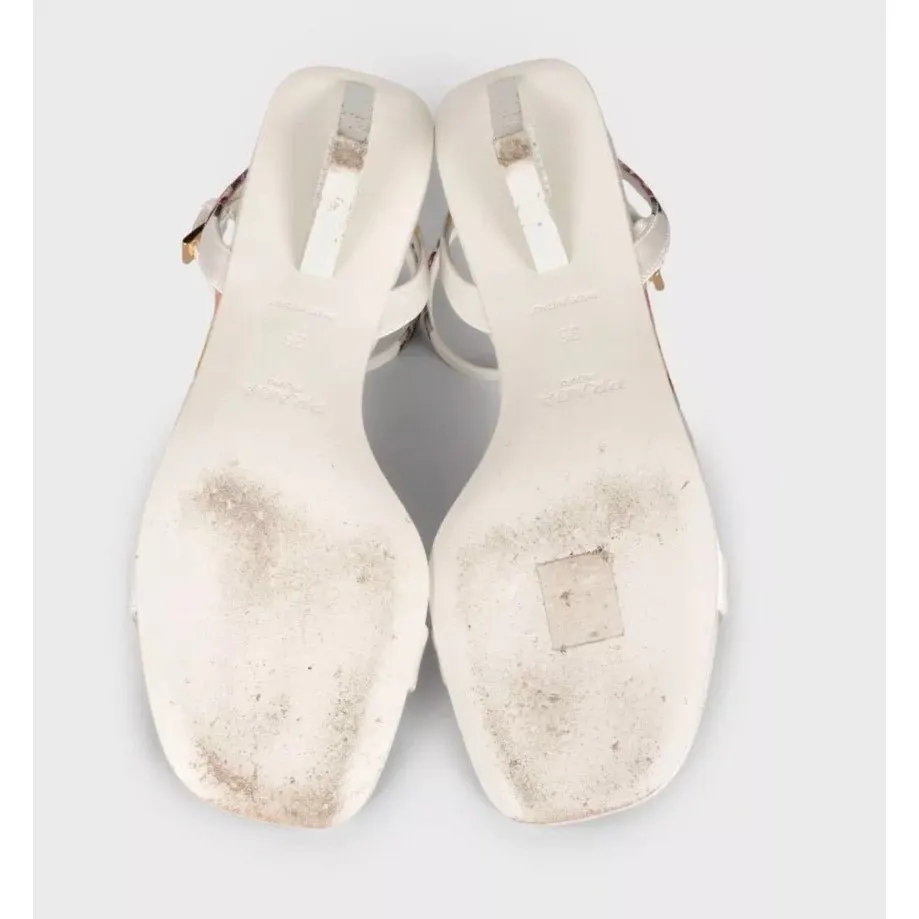 Prada Prada White Floral Print Textile Sandals sz.36 pre-owned White Good - Box View