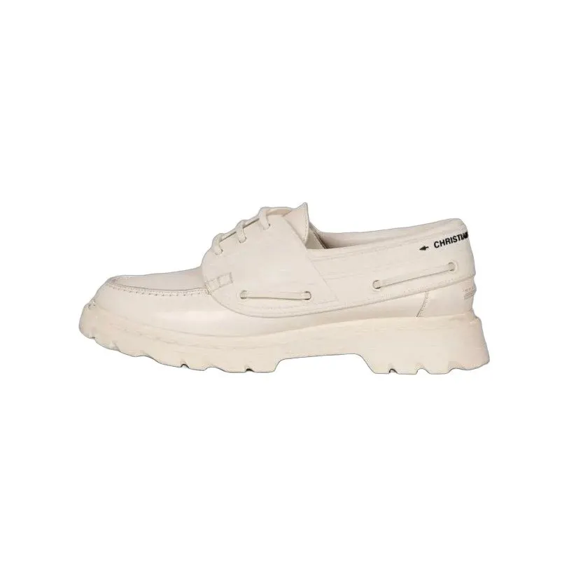 Dior Christian Dior White Leather Lace-Up Shoes sz.39 pre-owned White Leather Good - Front View