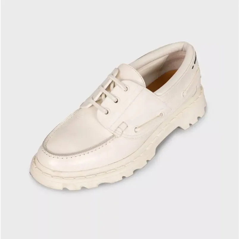 Dior Christian Dior White Leather Lace-Up Shoes sz.39 pre-owned White Leather Good - Inside View