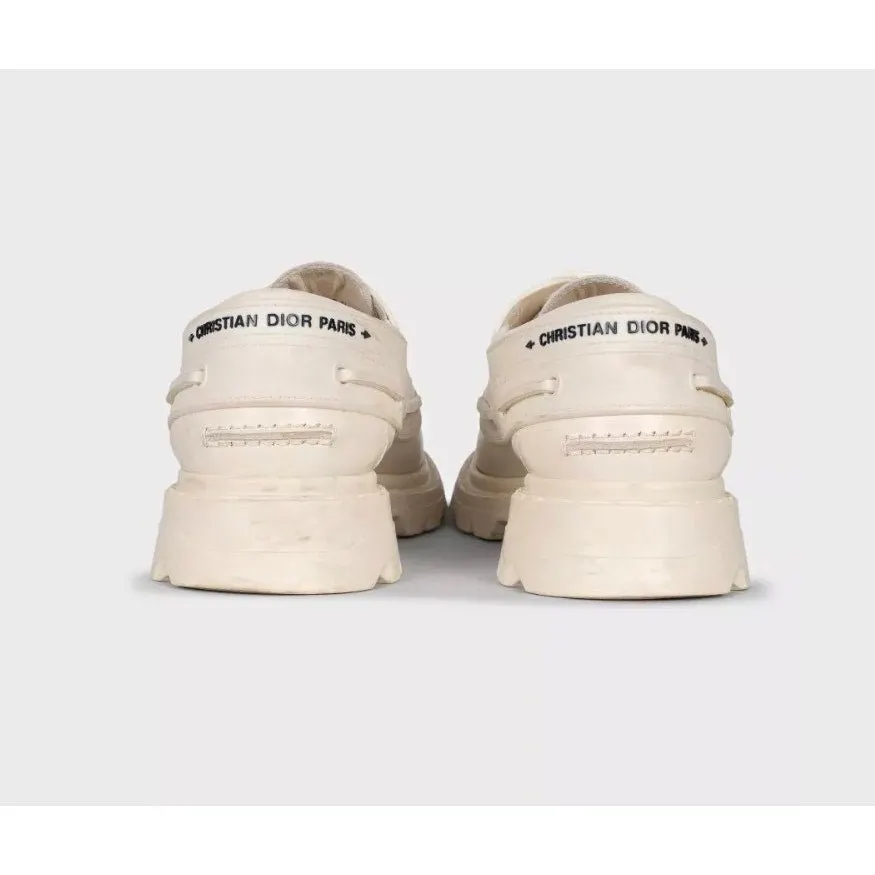 Dior Christian Dior White Leather Lace-Up Shoes sz.39 pre-owned White Leather Good - Model View
