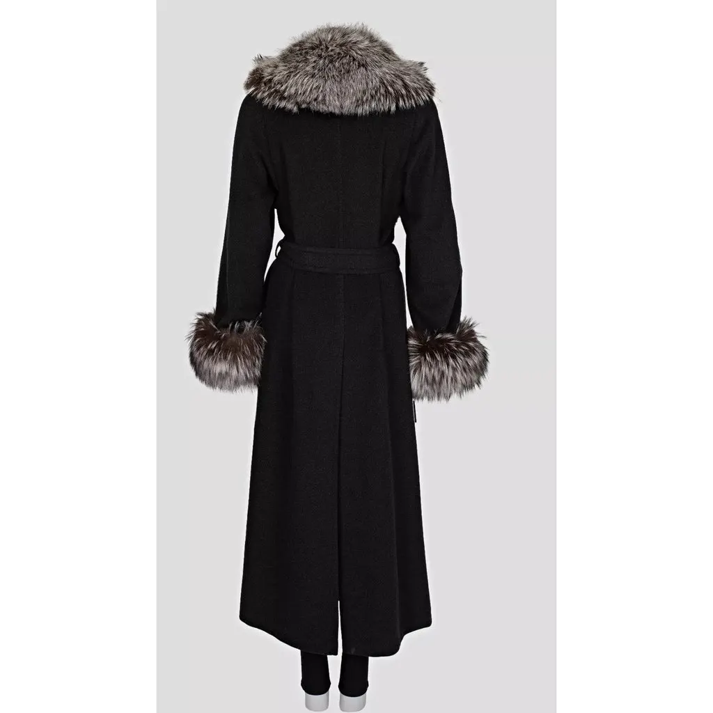 ZILLI Grey Coat with Detachable faux Fur Trim - Size L Pre-owned Grey Good - Inside View
