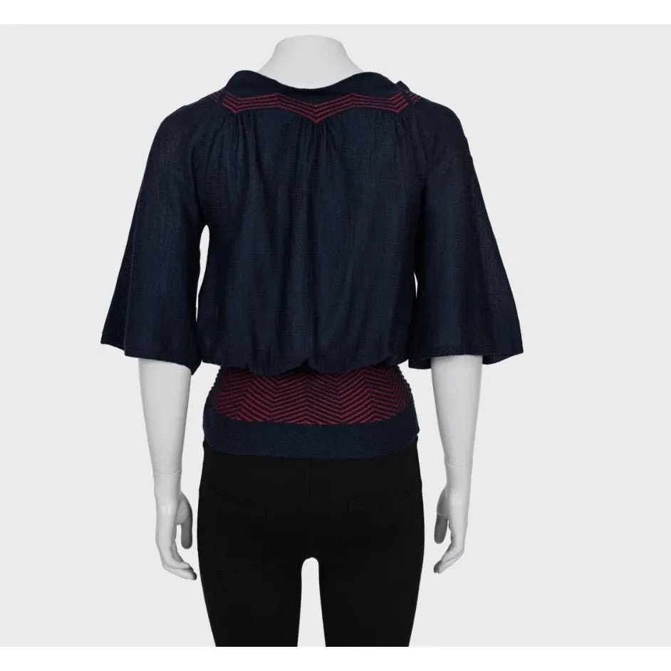 Dior Christian Dior Blue Striped Cashmere-Silk Blouse - IT40/S pre-owned Blue Wool Good - Inside View