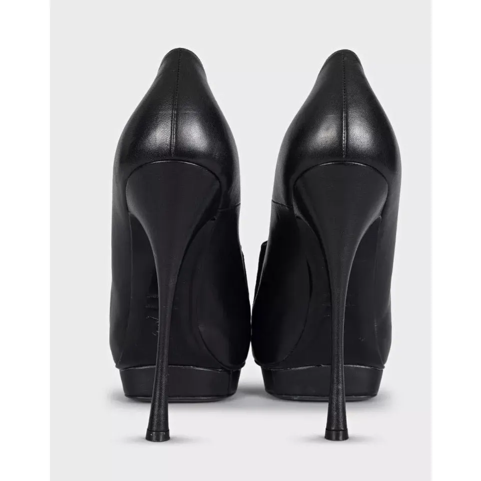 Alexander McQueen Black Leather Pointed-Toe Heels sz.39 Pre-owned Black Leather Good - Inside View