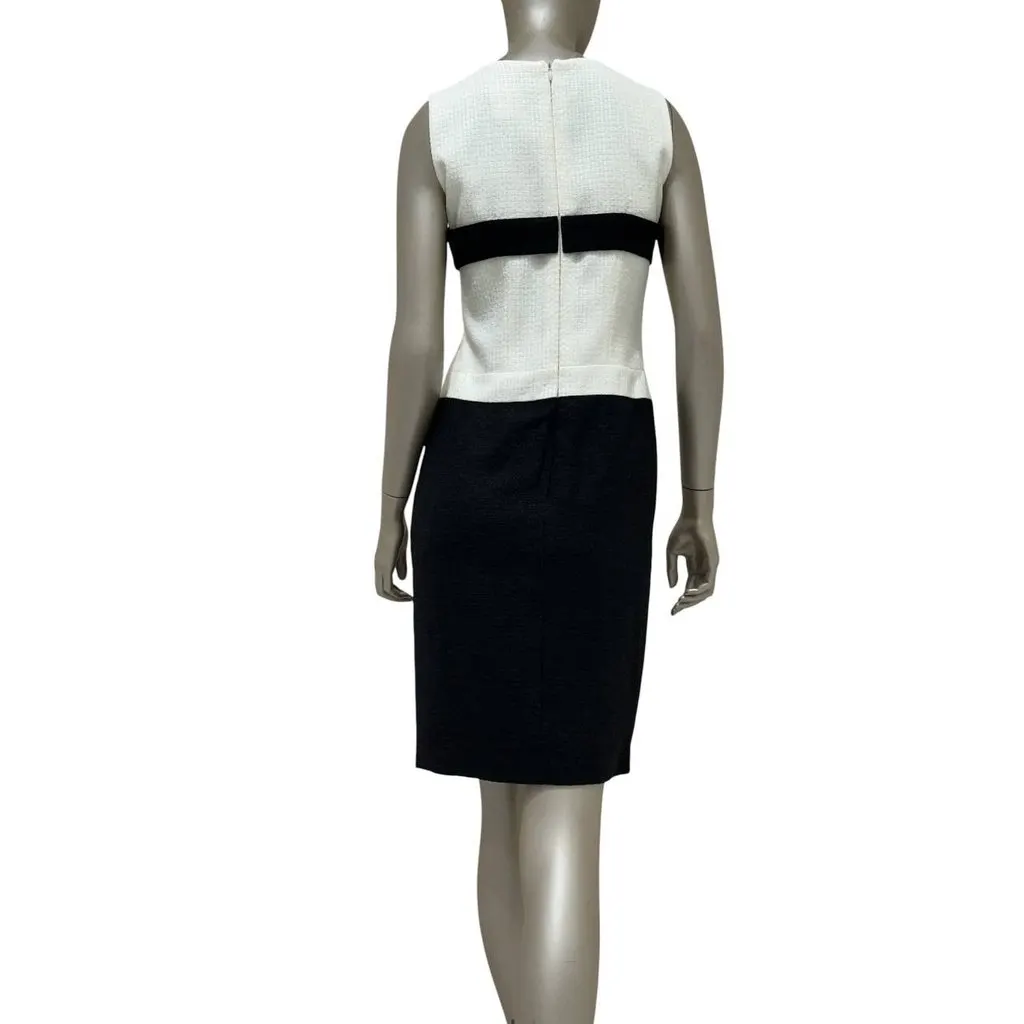 Chanel S/S 2009 Black & White Tweed Bow Dress sz.38 Pre-owned Black Tweed Good - Back View