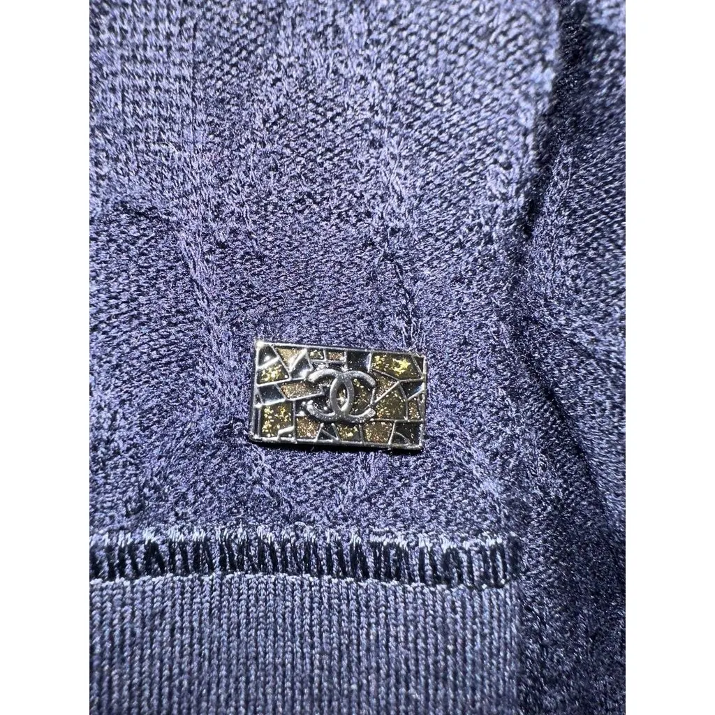 Chanel Dark Blue Wool Dress Sz.38 pre-owned Blue Wool Good - Back View